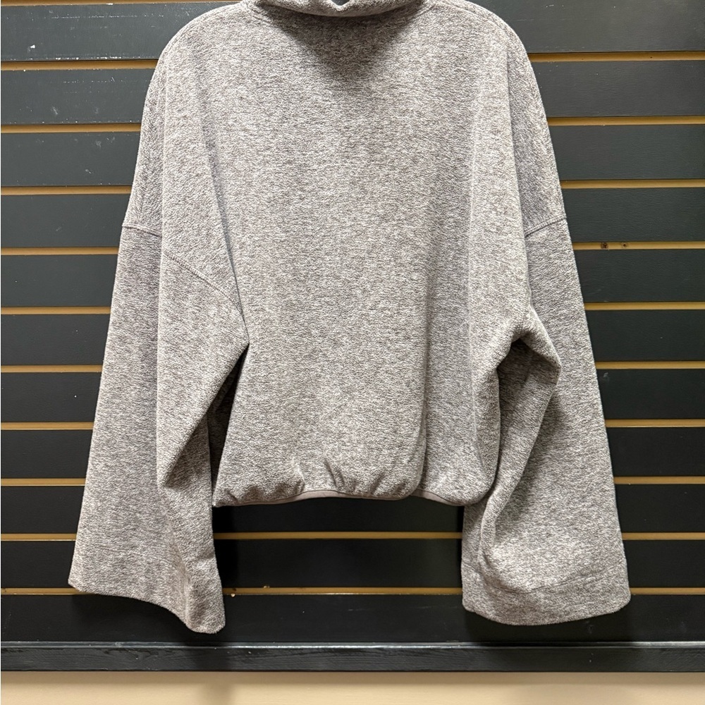Beyond Yoga Cowl Neck Pullover Burgundy Taupe Size L Cozy Cropped Top - Picture 5 of 5
